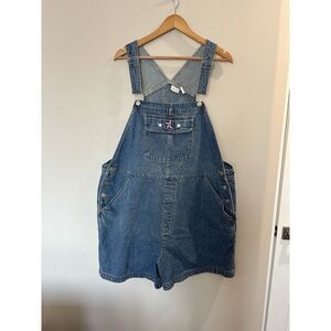 Cherokee Woman Denim Overalls Patriotic 4th of July Summer Cookout Sz 20W